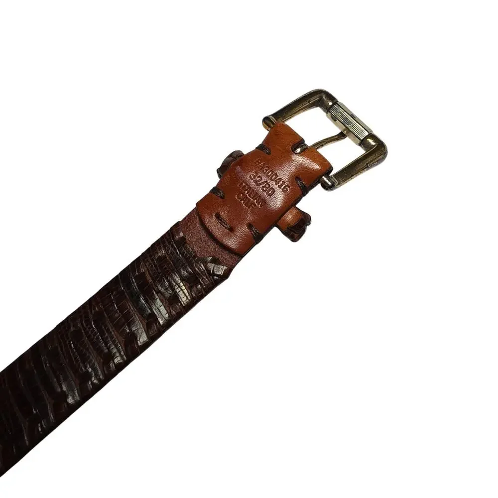 MENS ITALIAN CALF LEATHER BELT TAUPE BROWN 32/80 BRAID WEAVE 1.25 in wide
